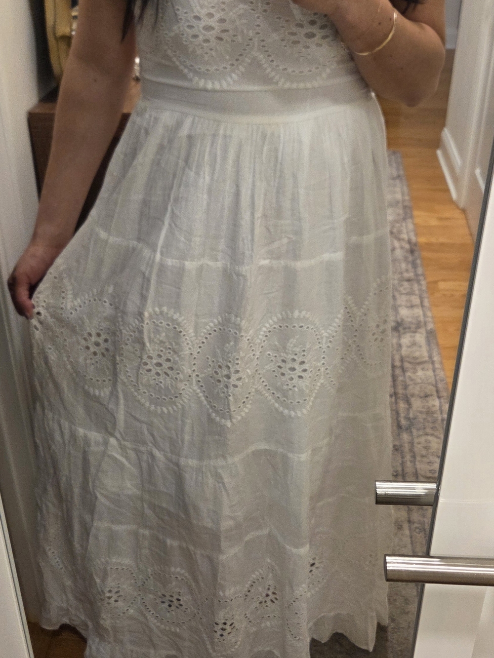 White Eyelet Maxi Skirt - Women
